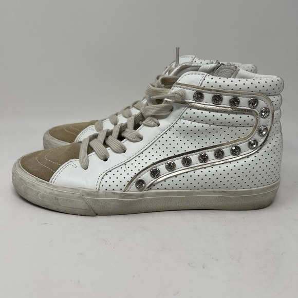 Vintage Havana Excel Studded High Top Sneakers Shoes White Multi Women's Size 8 - Picture 4 of 12